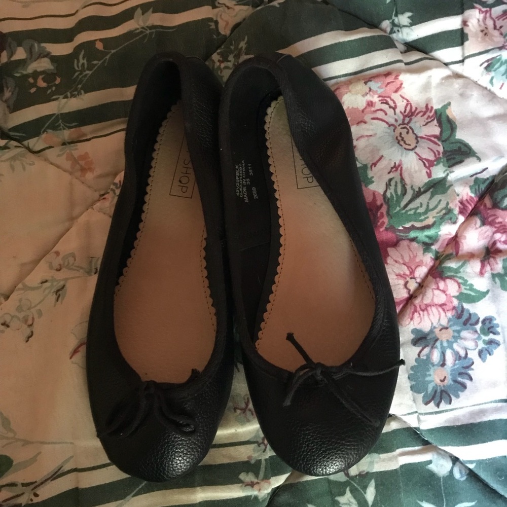 Topshop Ballet Flats Slippers, Black US 5/12, UK 3